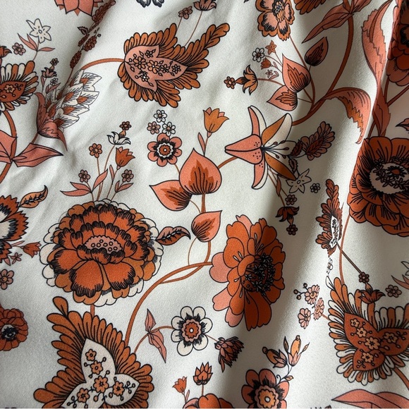 CUPSHE Rust Floral Long Sleeve Mini Dress Size S NWT - Picture 7 of 12